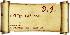 Dégi Gábor névjegykártya